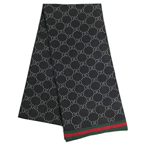 gucci scarves womens grey|gucci scarf black and grey.